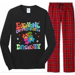 Everyone Communicates Differently Funny Design Long Sleeve Pajama Set