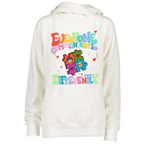 Everyone Communicates Differently Funny Design Womens Funnel Neck Pullover Hood