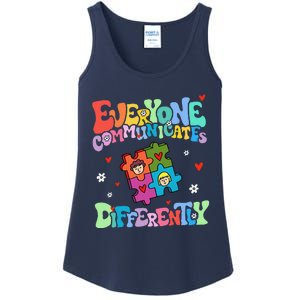 Everyone Communicates Differently Funny Design Ladies Essential Tank