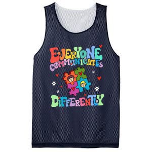 Everyone Communicates Differently Funny Design Mesh Reversible Basketball Jersey Tank