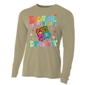 Everyone Communicates Differently Funny Design Cooling Performance Long Sleeve Crew