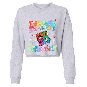 Everyone Communicates Differently Funny Design Cropped Pullover Crew