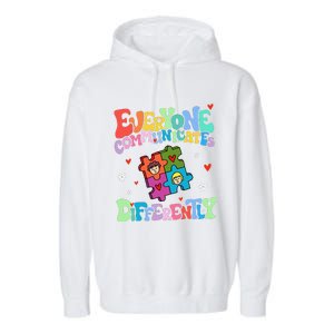 Everyone Communicates Differently Funny Design Garment-Dyed Fleece Hoodie