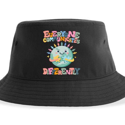 Everyone Communicates Differently Funny Sustainable Bucket Hat