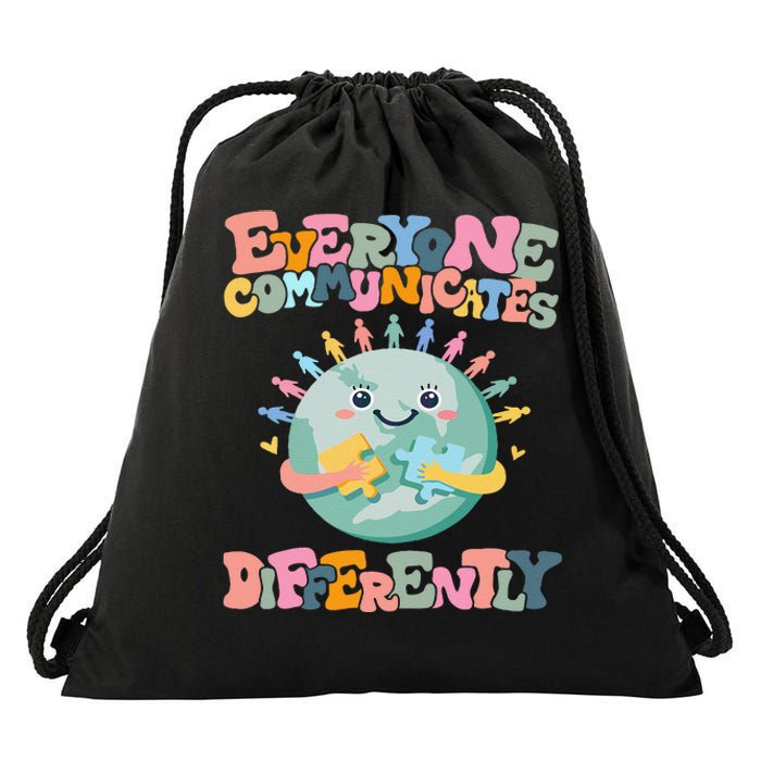 Everyone Communicates Differently Funny Drawstring Bag