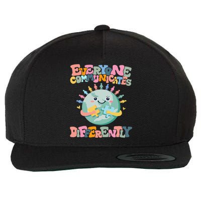 Everyone Communicates Differently Funny Wool Snapback Cap