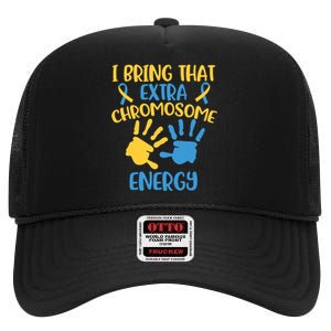 Extra Chromosome Down Syndrome Funny Trisomy 21 High Crown Mesh Back Trucker Hat