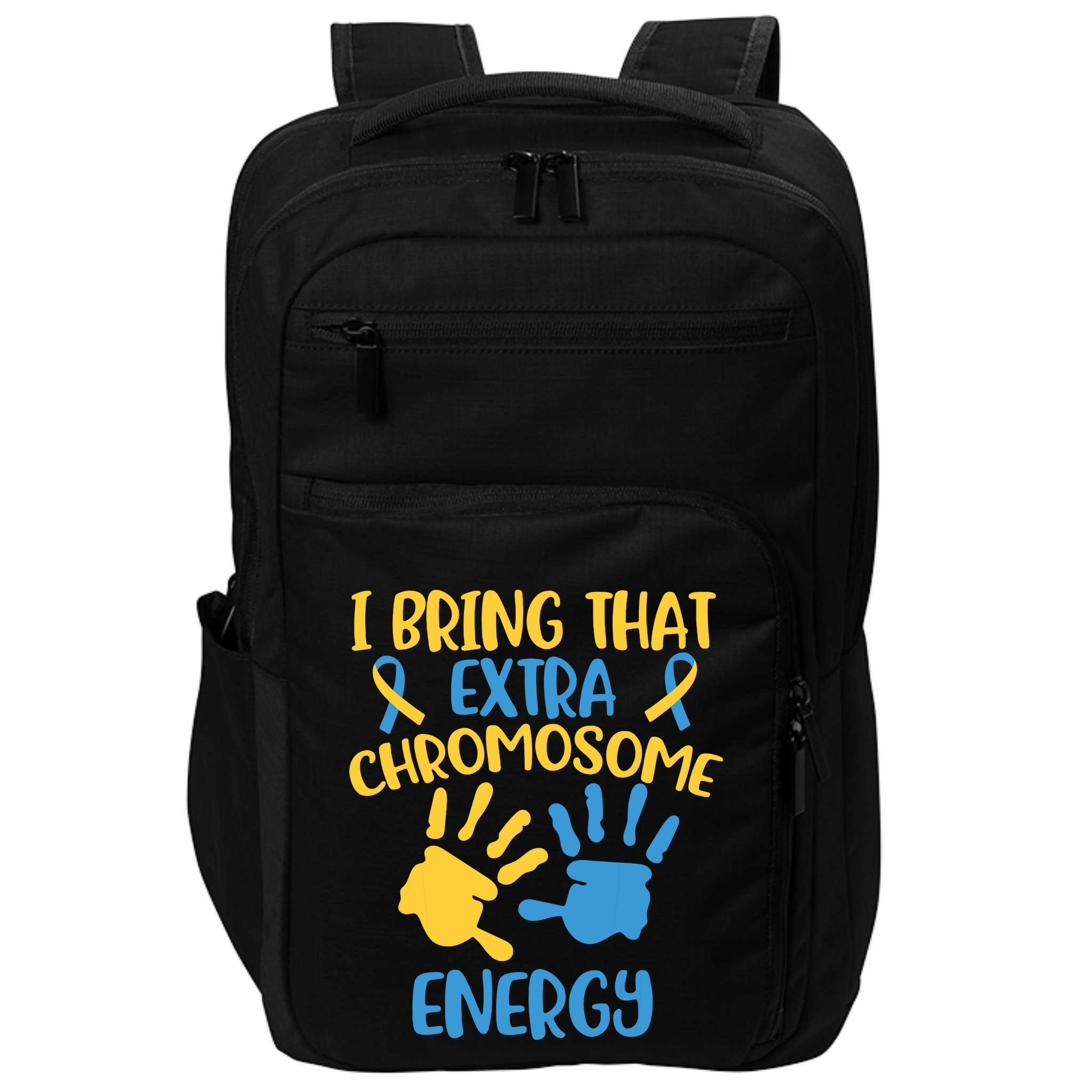Extra Chromosome Down Syndrome Funny Trisomy 21 Impact Tech Backpack