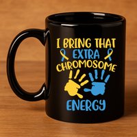 Extra Chromosome Down Syndrome Funny Trisomy 21 11oz C Handle Ceramic Mug