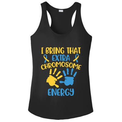 Extra Chromosome Down Syndrome Funny Trisomy 21 Ladies PosiCharge Competitor Racerback Tank