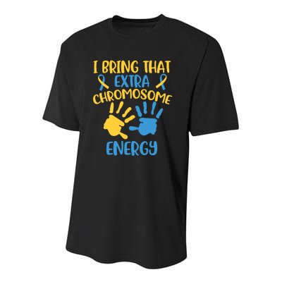 Extra Chromosome Down Syndrome Funny Trisomy 21 Youth Performance Sprint T-Shirt