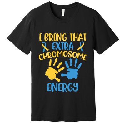 Extra Chromosome Down Syndrome Funny Trisomy 21 Premium T-Shirt