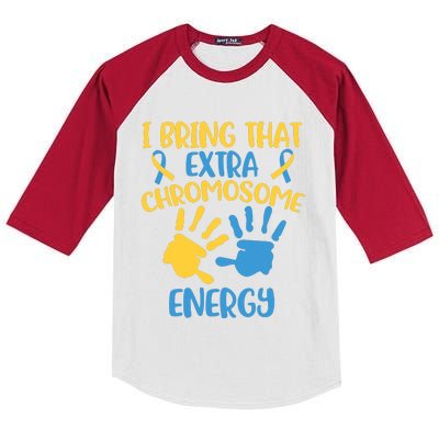 Extra Chromosome Down Syndrome Funny Trisomy 21 Kids Colorblock Raglan Jersey