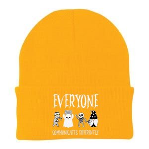 Everyone Communicates Differently Sped Teacher Halloween Knit Cap Winter Beanie