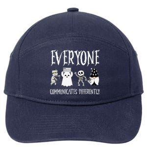 Everyone Communicates Differently Sped Teacher Halloween 7-Panel Snapback Hat