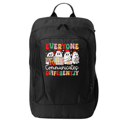 Everyone Communicates Differently Speech Therapy Christmas City Backpack