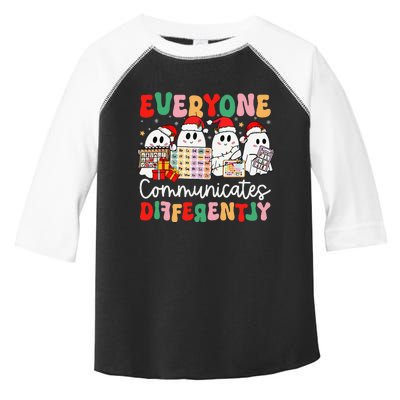 Everyone Communicates Differently Speech Therapy Christmas Toddler Fine Jersey T-Shirt