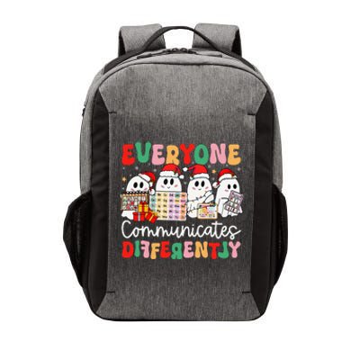 Everyone Communicates Differently Speech Therapy Christmas Vector Backpack