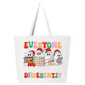 Everyone Communicates Differently Speech Therapy Christmas 25L Jumbo Tote