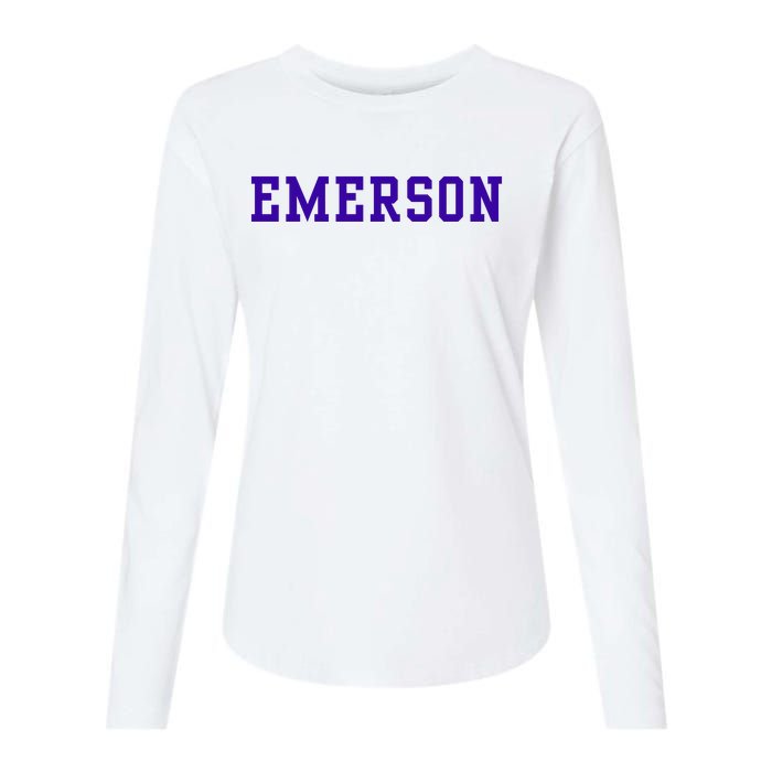 Emerson College Womens Cotton Relaxed Long Sleeve T-Shirt