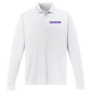 Emerson College Performance Long Sleeve Polo