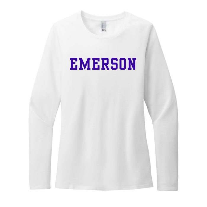 Emerson College Womens CVC Long Sleeve Shirt