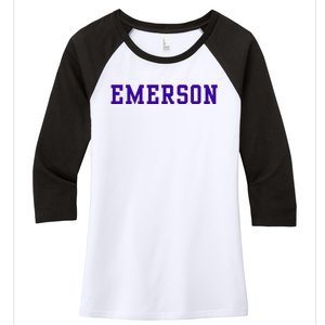 Emerson College Women's Tri-Blend 3/4-Sleeve Raglan Shirt