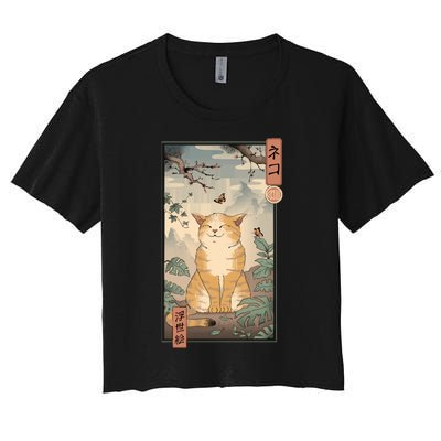 Edo Cat Women's Crop Top Tee