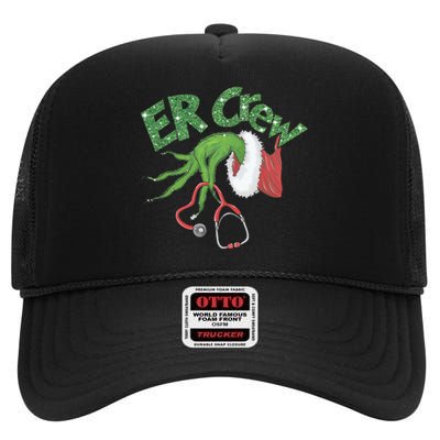 Er Crew Emergency Room Nurse Christmas High Crown Mesh Back Trucker Hat