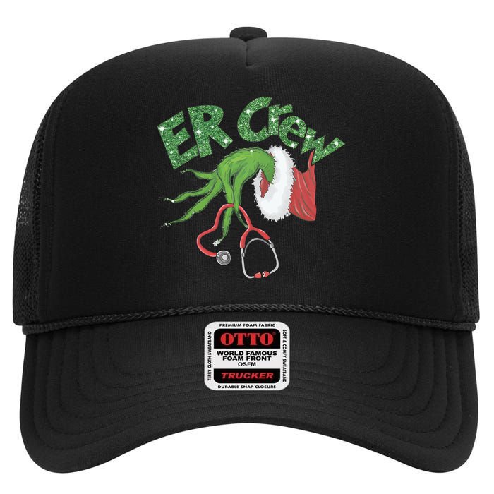 Er Crew Emergency Room Nurse Christmas High Crown Mesh Back Trucker Hat