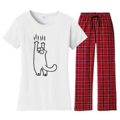 EMBROIDERED Cat Embroidered Animal Women's Flannel Pajama Set