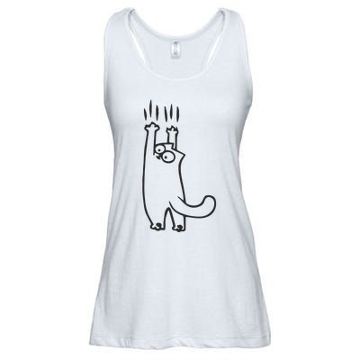 EMBROIDERED Cat Embroidered Animal Ladies Essential Flowy Tank