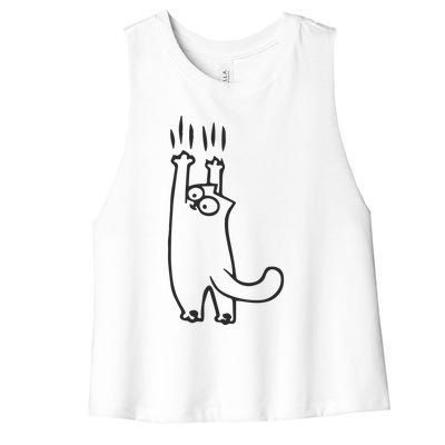 EMBROIDERED Cat Embroidered Animal Women's Racerback Cropped Tank