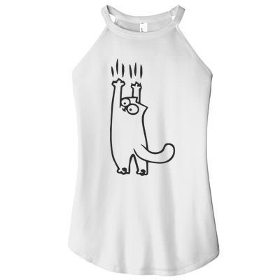 EMBROIDERED Cat Embroidered Animal Women’s Perfect Tri Rocker Tank