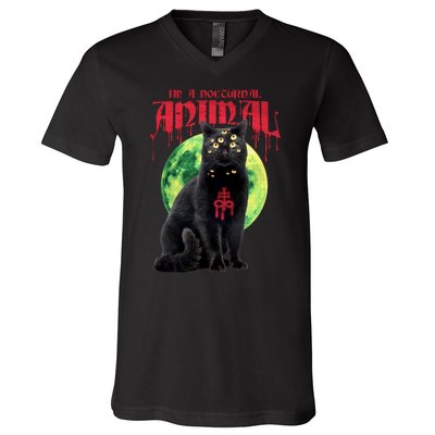 Evil Cat V-Neck T-Shirt