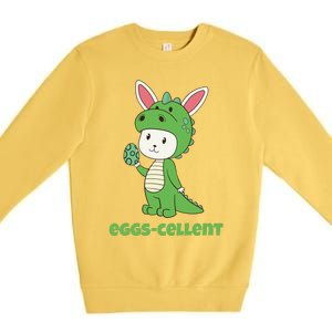 Eggs Cellent Easter T Rex Dinosaur Eggcellent Premium Crewneck Sweatshirt