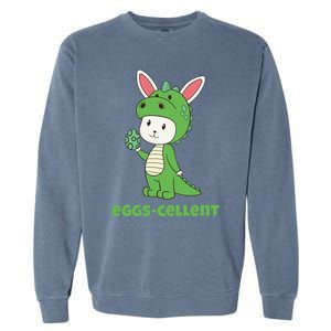 Eggs Cellent Easter T Rex Dinosaur Eggcellent Garment-Dyed Sweatshirt