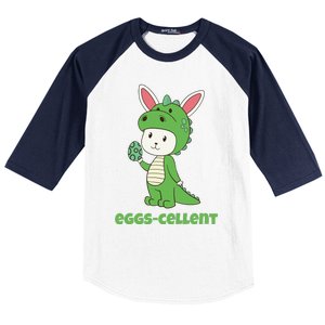 Eggs Cellent Easter T Rex Dinosaur Eggcellent Baseball Sleeve Shirt