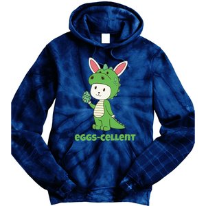 Eggs Cellent Easter T Rex Dinosaur Eggcellent Tie Dye Hoodie