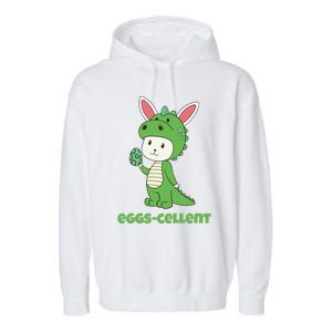 Eggs Cellent Easter T Rex Dinosaur Eggcellent Garment-Dyed Fleece Hoodie