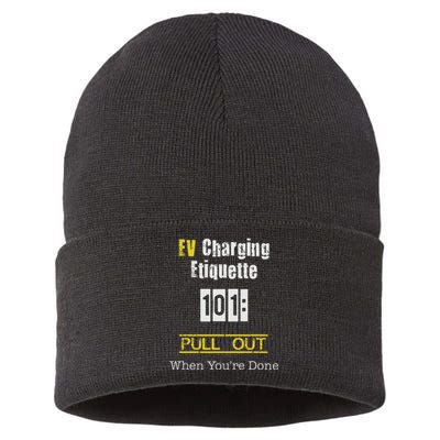 Ev Charging Etiquette Pull Out When YouRe Done Sustainable Knit Beanie