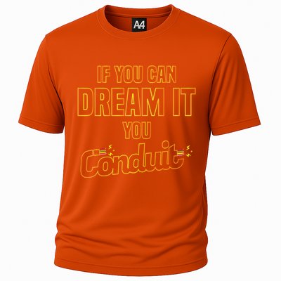 Electrician Conduit Electricity Pun Joke Funny Gift Cooling Performance Crew T-Shirt