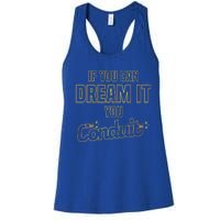 Electrician Conduit Electricity Pun Joke Funny Gift Women's Racerback Tank