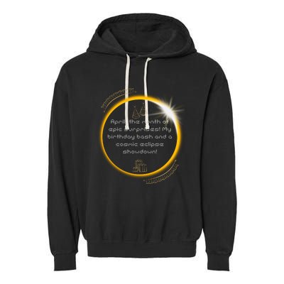 Epic Cosmic Eclipse Surprise Birthday Bash Print Garment-Dyed Fleece Hoodie