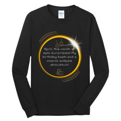 Epic Cosmic Eclipse Surprise Birthday Bash Print Tall Long Sleeve T-Shirt