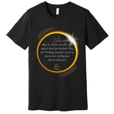 Epic Cosmic Eclipse Surprise Birthday Bash Print Premium T-Shirt