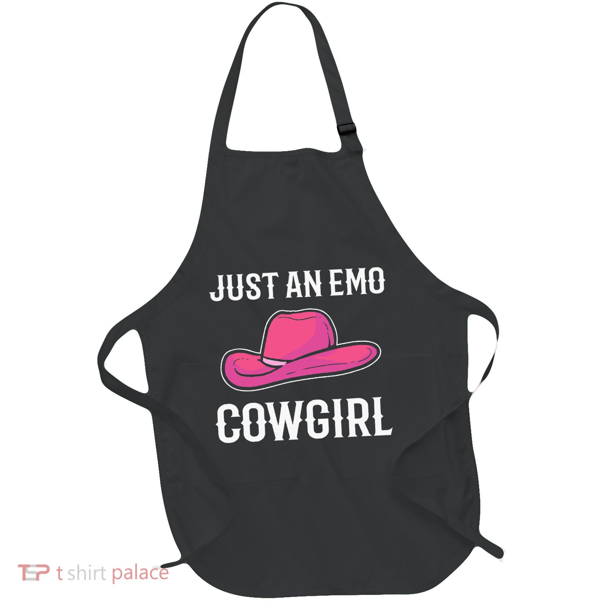 Emo Cowgirl. Emotional Lady Full-Length Apron With Pockets