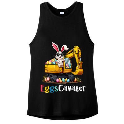 Eggs Cavator Easter Bunny Excavator Easter Ladies PosiCharge Tri-Blend Wicking Tank