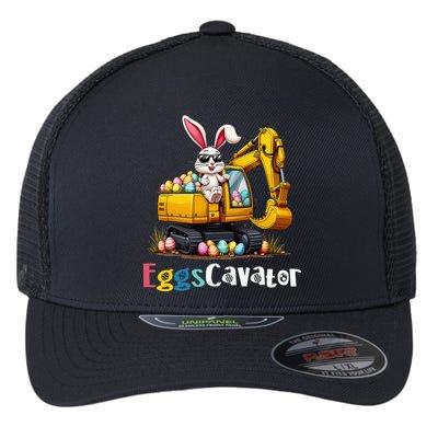 Eggs Cavator Easter Bunny Excavator Easter Flexfit Unipanel Trucker Cap