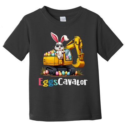 Eggs Cavator Easter Bunny Excavator Easter Toddler T-Shirt